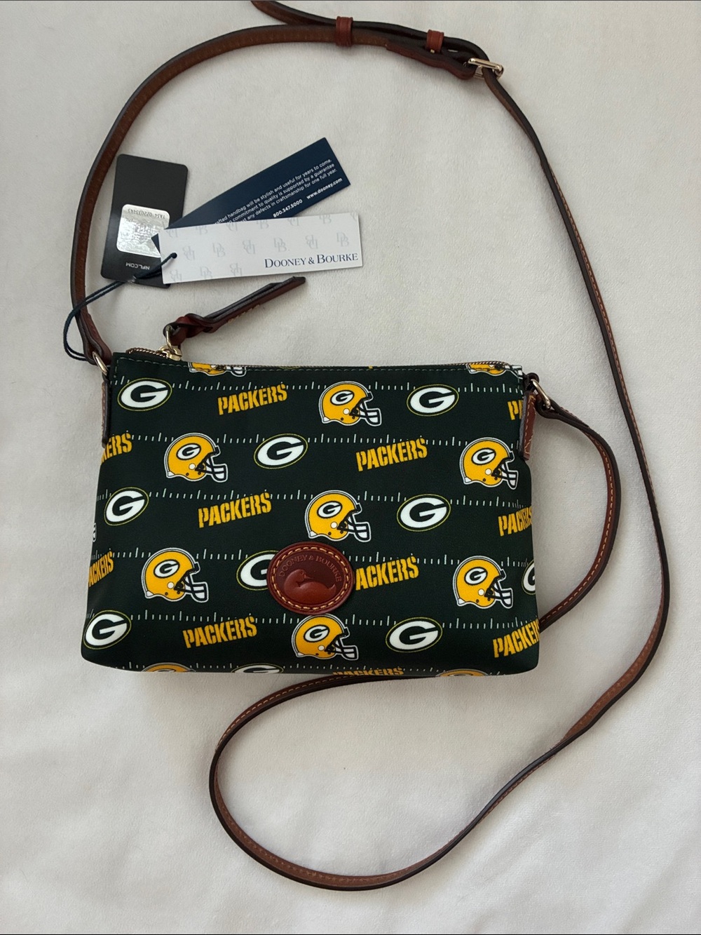 Dooney & Bourke Green and Yellow Green Bay Packers Crossbody Bag